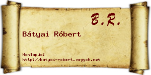 Bátyai Róbert névjegykártya